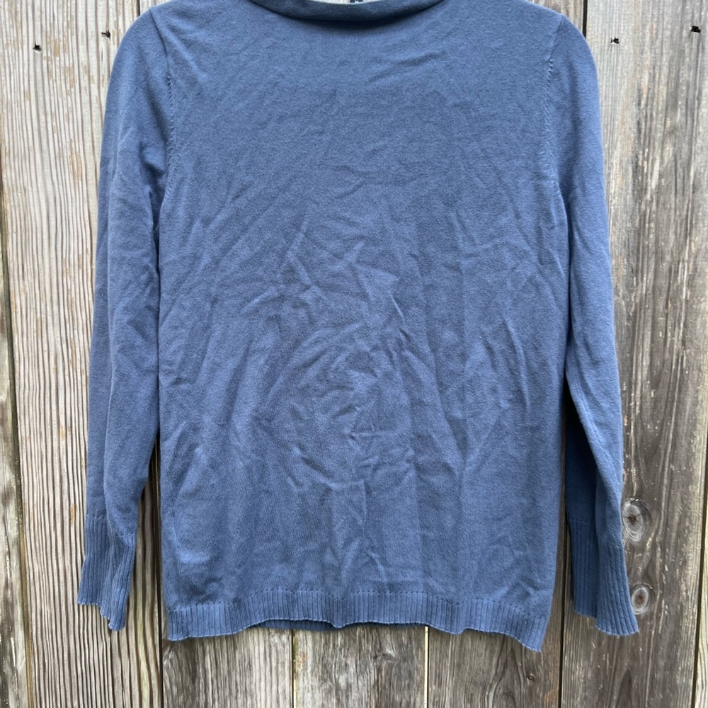 Talbots Blue Scoop Neck 3/4 sleeve Sweater size Med - Picture 7 of 7